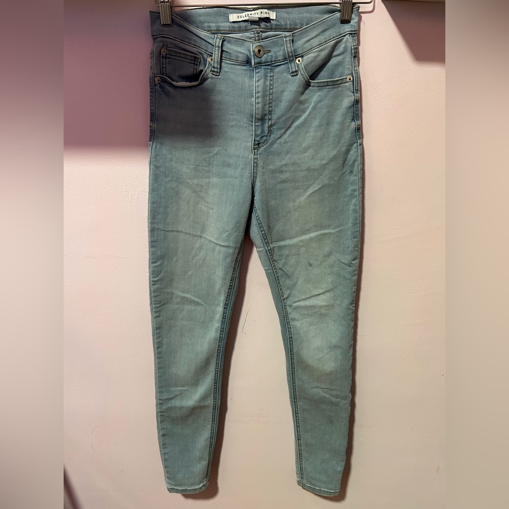 Celebrity Pink Light Blue Jeans High Washed Skinny Jeans